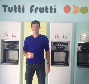 Enjoying my Tutti Frutti Fro-Yo in Barcelona! :)